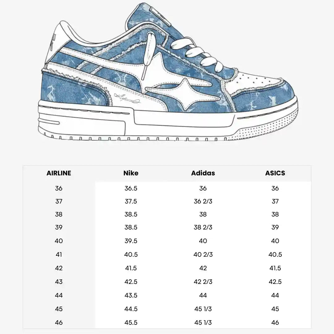 Sneaker Blue Airline effetto denim taglie - SLEmotion